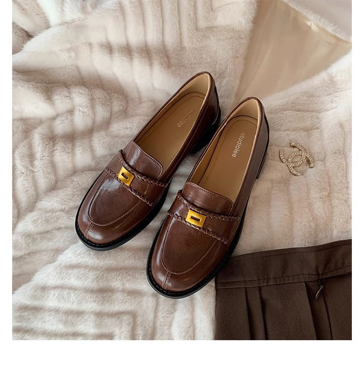 Damen Elegante Mokassins mit modischem Riemendetail