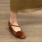 Damen elegante Ballerinas mit floralem Akzent und komfortablem Fußbett R&B