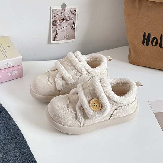 Damen Sneaker mit kuscheligem Innenfutter und praktischer Knopfakzent R&B