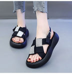 Damen Komfortable Sandalen mit modischen Strass-Akzenten