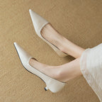 Damen elegante Slipper mit spitzem Zehenbereich und komfortablem Blockabsatz