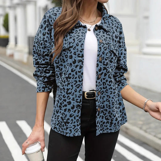 Damen Flanelljacke mit Leopardenmuster R&B