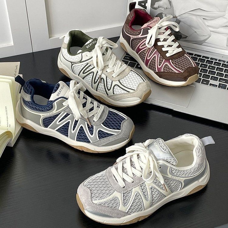 Damen Atmungsaktive Fitness-Sneaker mit flexiblem Mesh-Obermaterial und rutschfester Sohle R&B