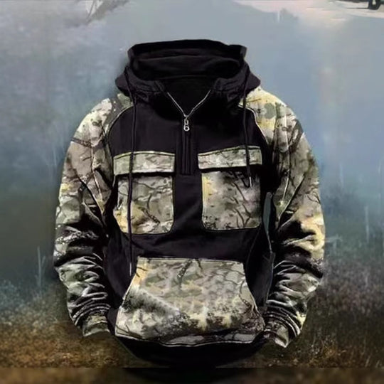 Herren Camouflage Funktionskapuzenpullover R&B
