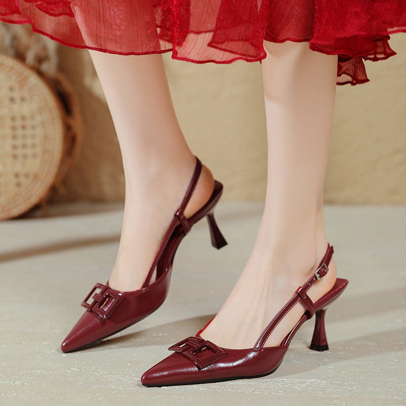 Damen Slingback-Pumps mit eleganter Schnallenapplikation