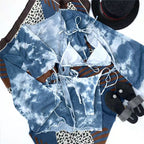 Damen Bade-Set mit modischem Wickeloberteil und hohem Taillenslip R&B