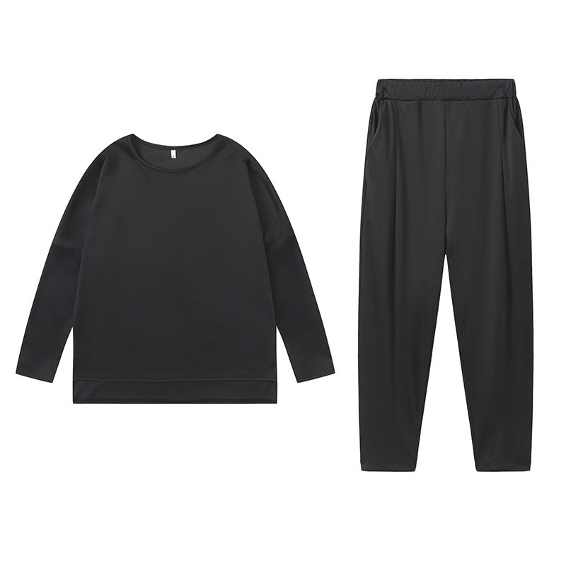 Damen Sportliches Sweat-Outfit mit elastischem Bund und geräumigen Taschen R&B