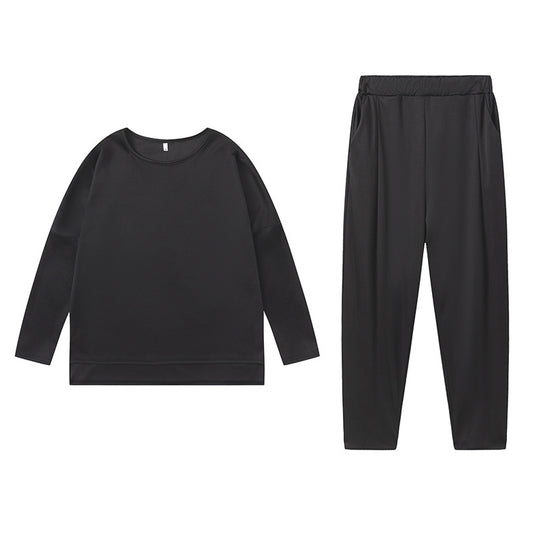 Damen Sportliches Sweat-Outfit mit elastischem Bund und geräumigen Taschen R&B
