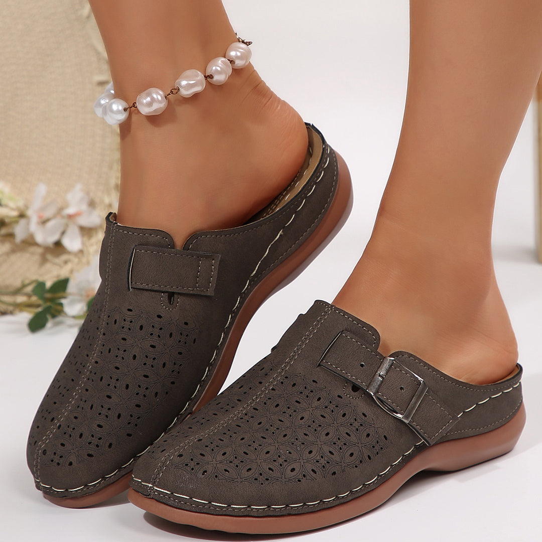 Damen Komfortable Clogs mit raffiniertem Lochmuster R&B