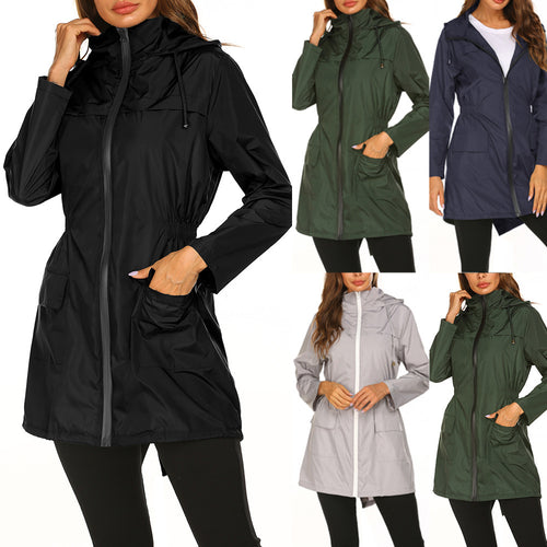 Damen praktische Freizeitjacke mit verstellbarem Bund und großen Taschen R&B