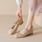 Damen Ballerinas mit eleganter Schleife und komfortablem Riemen