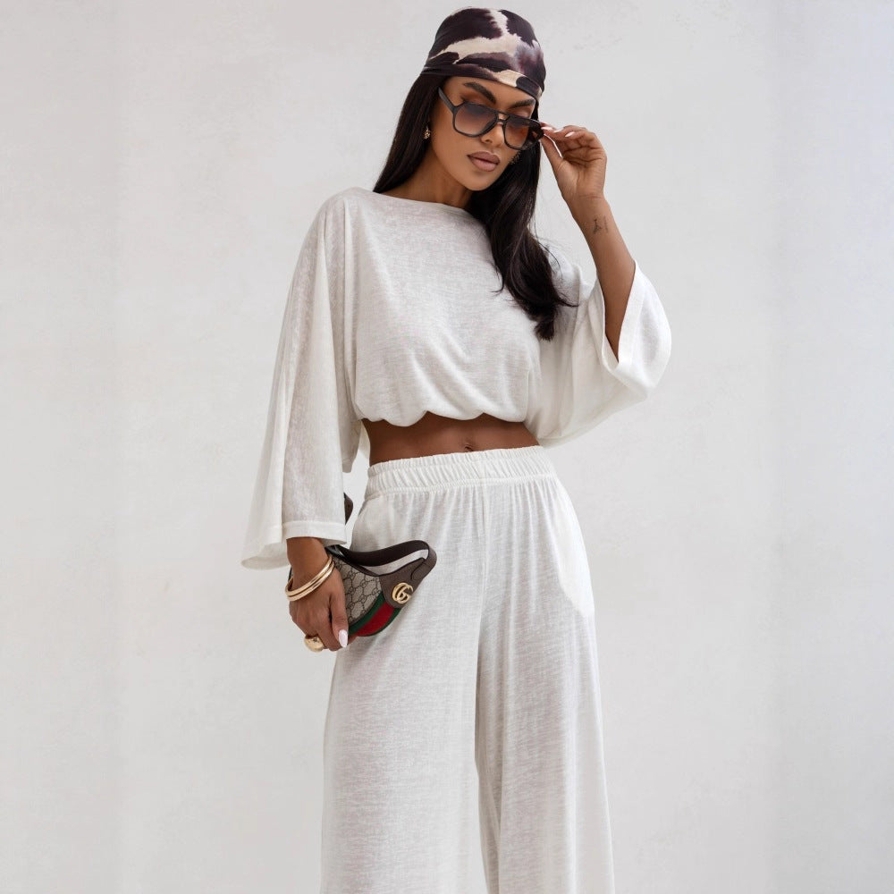 Damen lässiges Lounge-Set mit weitem Schnitt und bequemen Stoff R&B