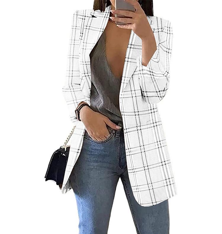 Damen Karierter Blazer mit modernem Schnitt und lässigen Details R&B