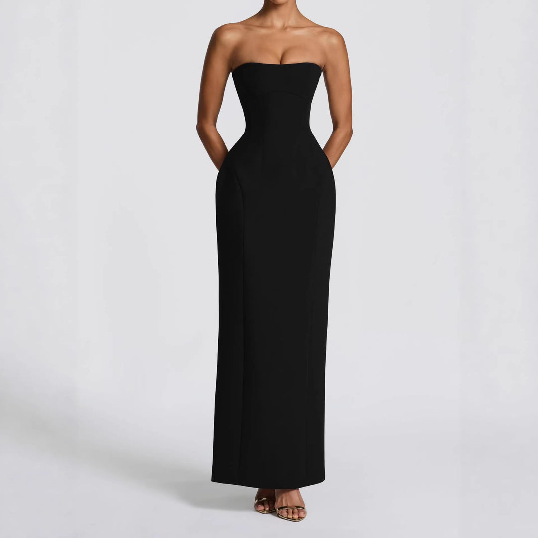 Damen Elegantes Cocktailkleid mit schulterfreiem Schnitt R&B