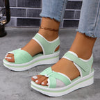 Damen trendige Sandalen mit verstellbarem Riemen und rutschfester Sohle R&B