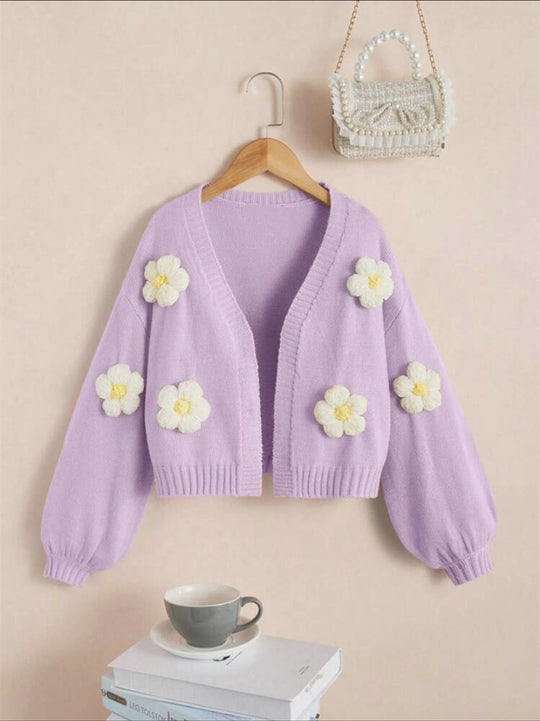Damen Kurzjacke mit verspielten Blumenapplikationen R&B