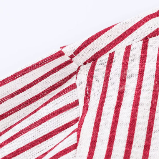 Damen gestreifte Bluse mit voluminösen Ärmeln und praktischen Taschen R&B