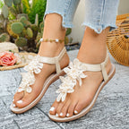 Damen Sandalen mit floralem Dekor und strapazierfähigem Fersenteil R&B