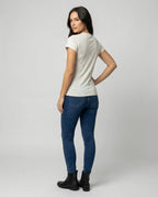 Damen Slim-Fit Sport T-Shirt American Style Kurzarm Baumwolle