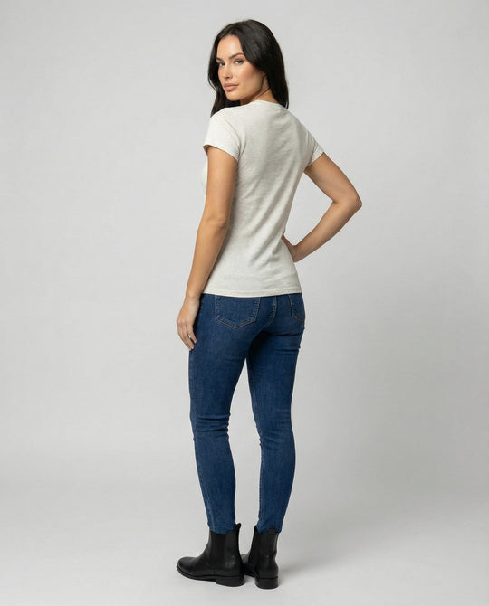 Damen Slim-Fit Sport T-Shirt American Style Kurzarm Baumwolle