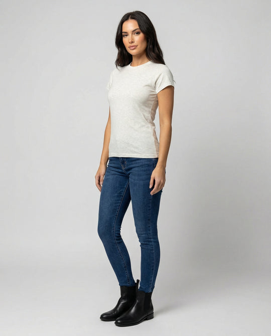 Damen Slim-Fit Sport T-Shirt American Style Kurzarm Baumwolle