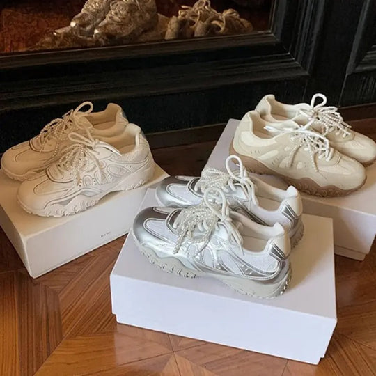 Damen Sportliche Lauf Sneakers mit atmungsaktiver Mesh-Oberfläche und rutschfester Sohle R&B