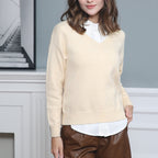 Damen V-Ausschnitt Strickpullover in feiner Wollqualität R&B