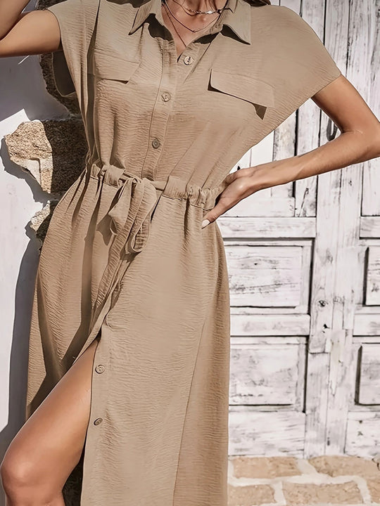 Damen Sommerkleid mit Taillenzug R&B