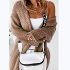 Damen Grobstrick-Cardigan mit offenem Design und lässiger Passform