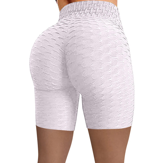 Damen Komfortable Sportshorts mit hohem Taillenbund und strukturierter Oberfläche R&B