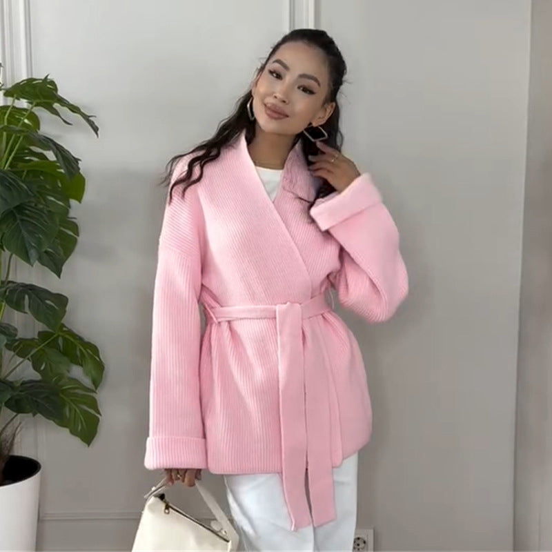 Damen gemütlicher Strickmantel R&B