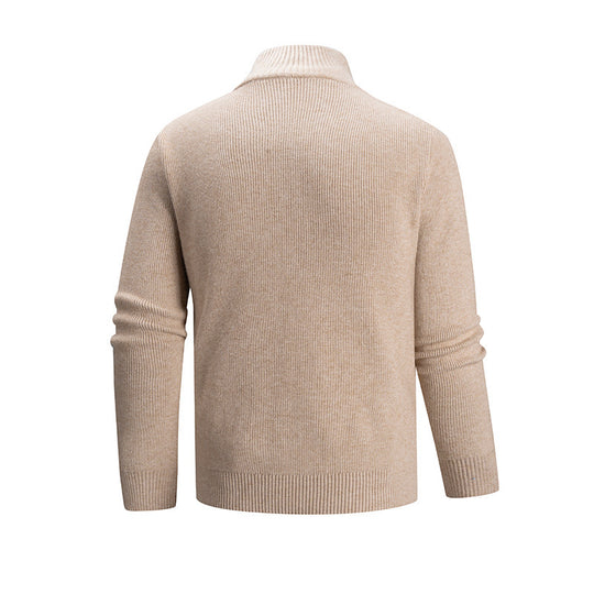 Herren Rollkragenpullover mit modernem Reißverschluss R&B