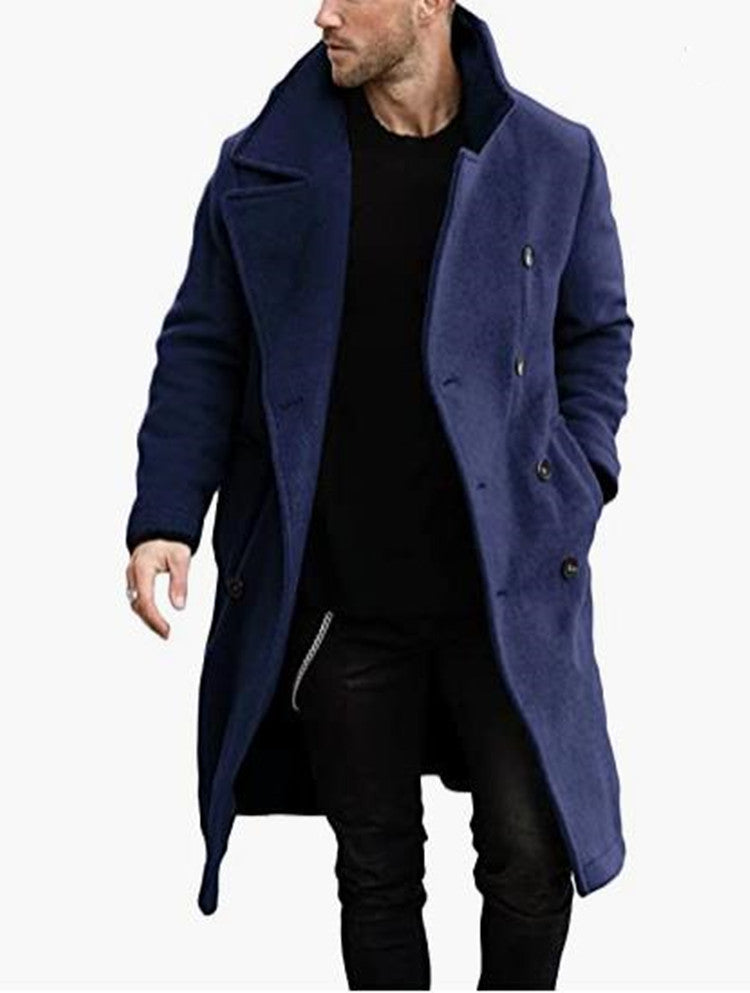 Herren eleganter Mantel mit breitem Kragen R&B