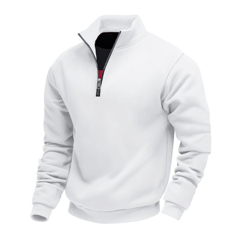 Herren Sweatpullover mit halbem Reißverschluss und atmungsaktiver Struktur R&B