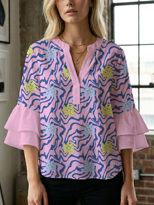 Damen Bluse mit wunderschönen floralem Design R&B