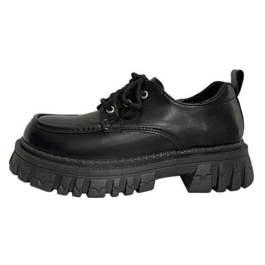 Damen trendige Schnürschuhe mit robuster Gummisohle und glänzender Oberfläche R&B