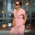 Damen Stylishes Wrap-Top mit schmeichelhaftem V-Ausschnitt