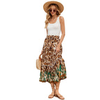 Damen Maxi-Rock mit animalischem Print und raffinierter Volant R&B