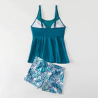 Damen Badeanzug mit fließendem Oberteil und sportlichen Shorts R&B