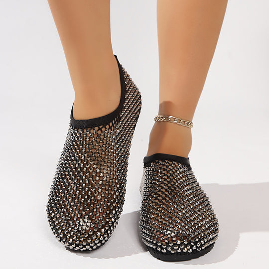 Damen modische Slide-Sandalen mit funkelndem Strassdesign R&B