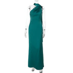 Damen asymmetrisches Maxikleid mit elegantem Wickeldetail R&B
