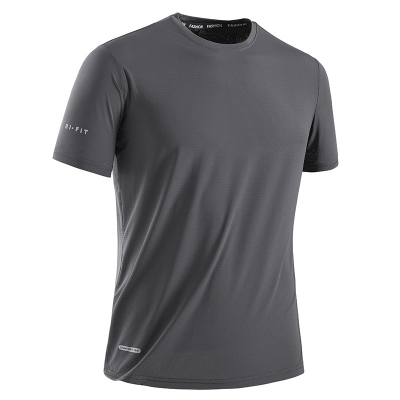 Herren nan atmungsaktives Funktions-T-Shirt aus perforiertem Mesh für Training R&B