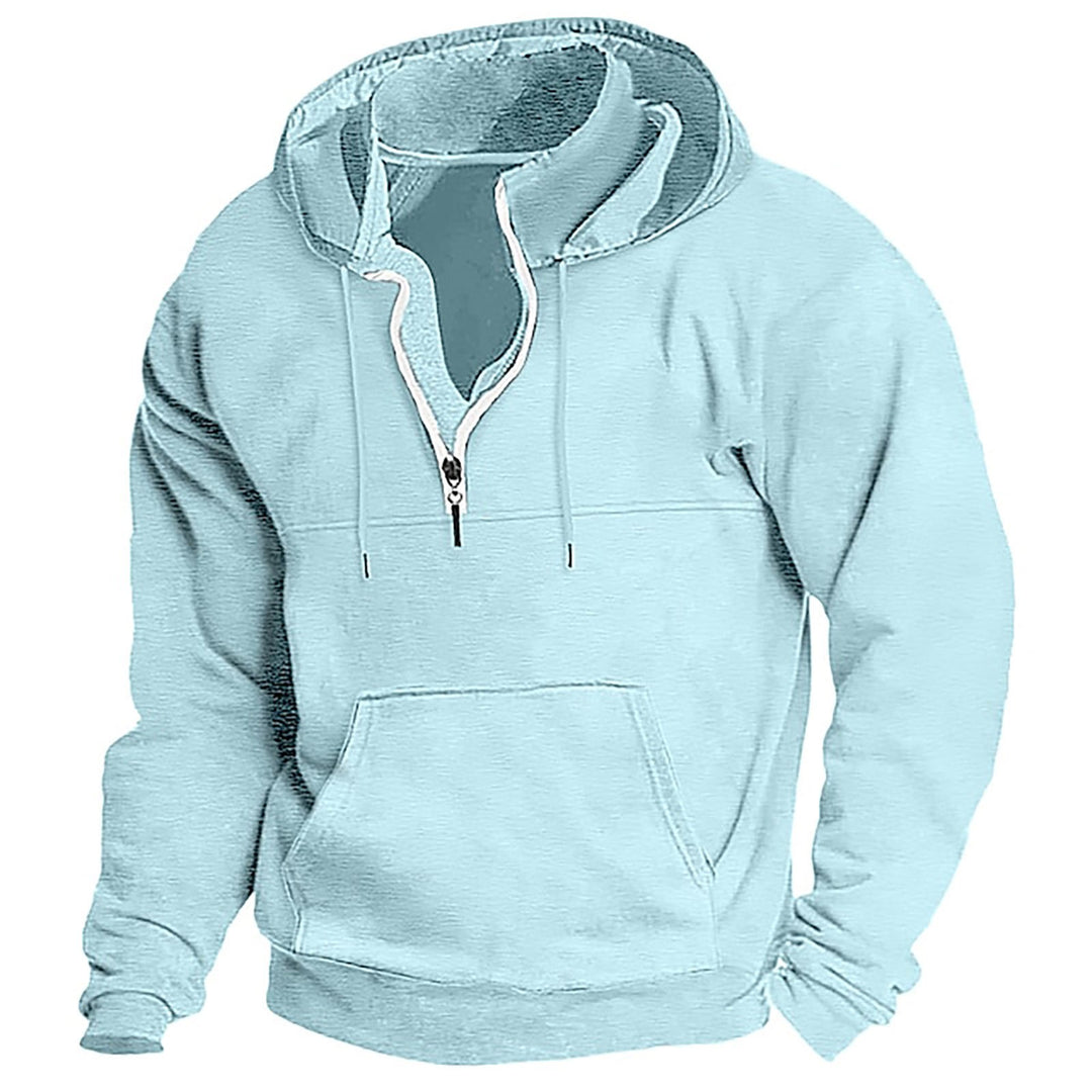 Herren bequemer Kapuzenpullover mit durchgehendem Reißverschluss R&B
