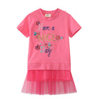 Mädchen T-Shirt Kleid mit bezauberndem Tüllunterrock R&B