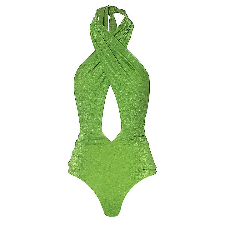 Damen eleganter Cut-Out Einteiler Badeanzug R&B