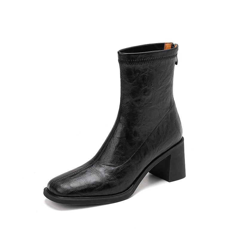 Damen Stiefeletten mit hohem Blockabsatz und eleganter Silhouette R&B
