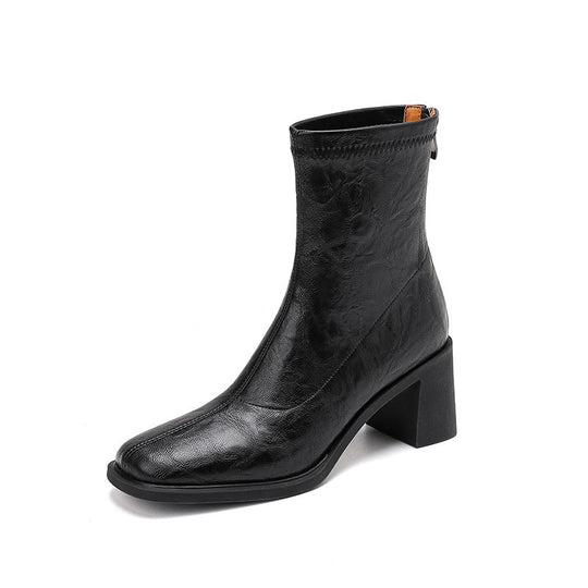 Damen Stiefeletten mit hohem Blockabsatz und eleganter Silhouette R&B