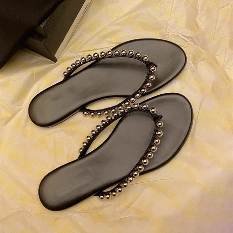 Damen Zehentrenner mit elegantem Perlenakzent R&B