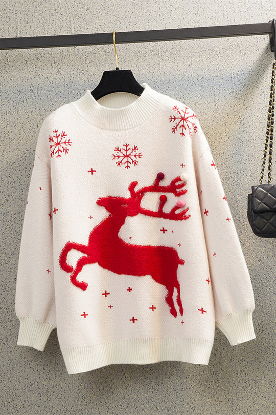 Damen Kuscheliger Weihnachtspullover mit festlichem Rentierdesign R&B