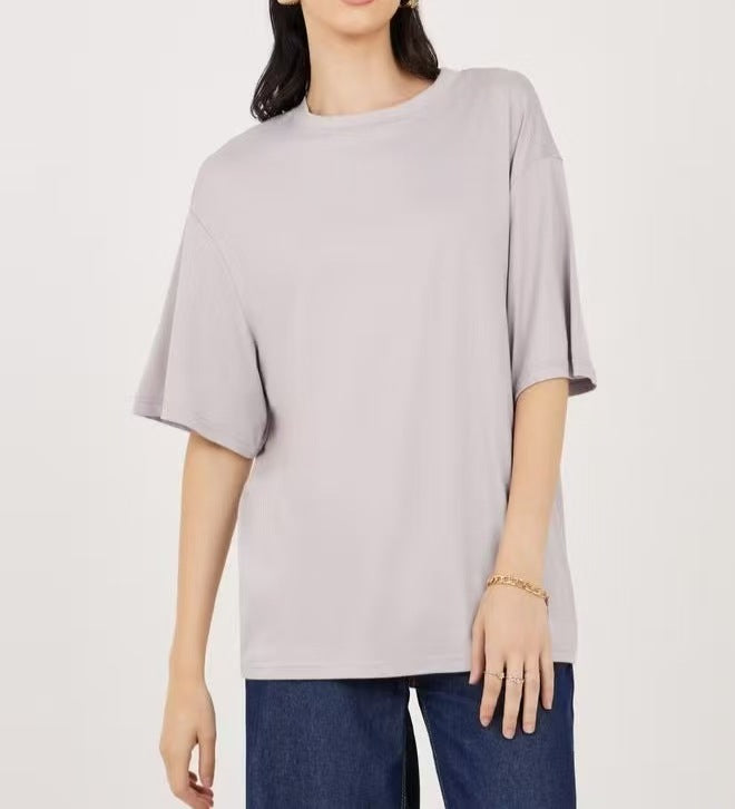 Damen Übergröße Shirt mit lässigem Schnitt und kurzarm R&B